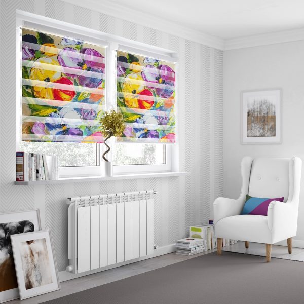 پرده زبرا طرح گل کد Z2096