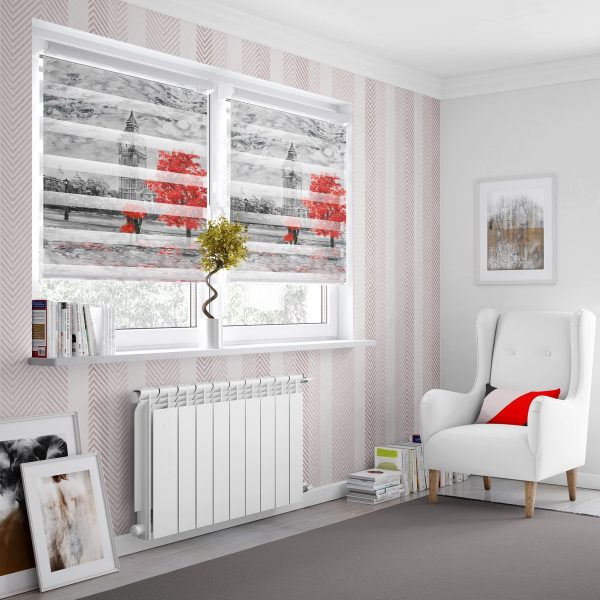 پرده زبرا طرح برج ساعت کد Z2100