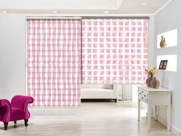 پرده زبرا طرح چهار خانه کد Z2247