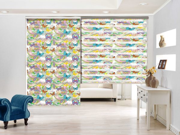 پرده زبرا طرح پروانه کد Z2258