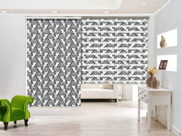 پرده زبرا طرح گل کد Z3002