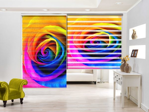 پرده زبرا طرح گل کد Z3003