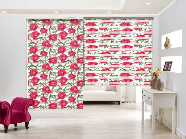 پرده زبرا طرح گل کد Z3004