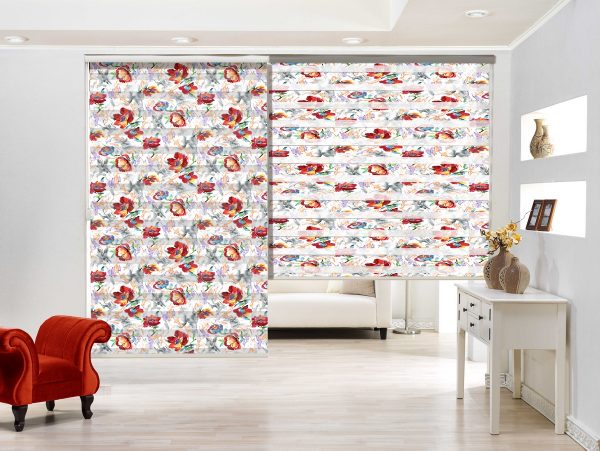 پرده زبرا طرح گل کد Z3006