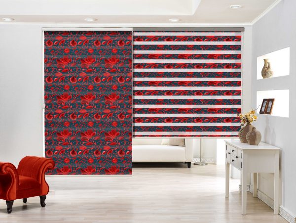 پرده زبرا طرح گل کد Z3007