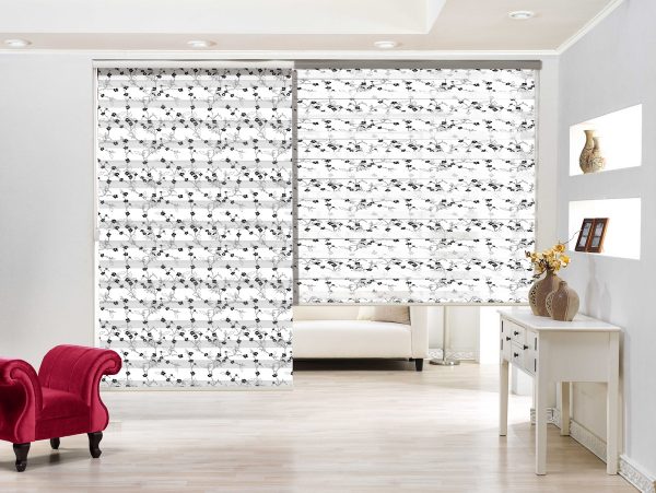 پرده زبرا طرح گل کد Z3010