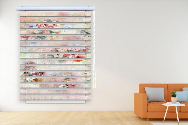 پرده زبرا طرح گل کد Z3012