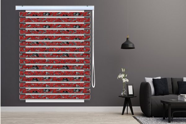 پرده زبرا طرح گل کد Z3014