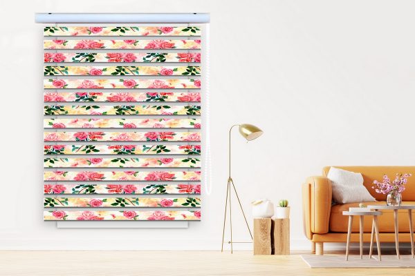 پرده زبرا طرح گل کد Z3020