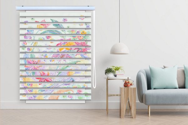 پرده زبرا طرح گل کد Z3224