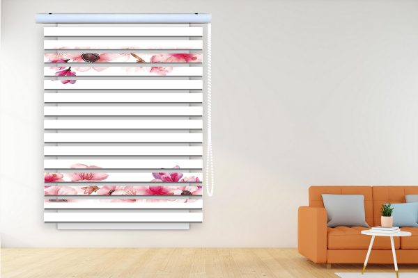 پرده زبرا طرح گل کد Z3027