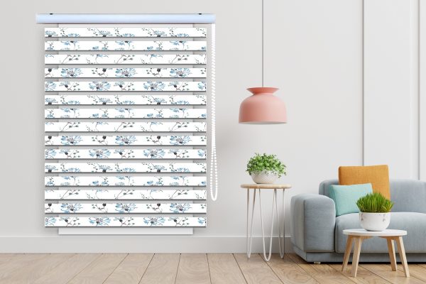 پرده زبرا طرح گل کد Z3028