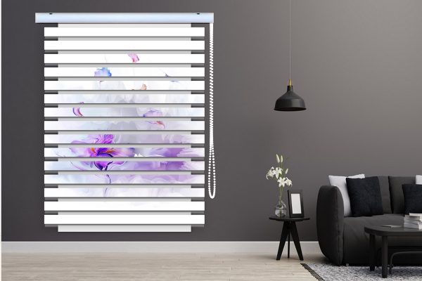 پرده زبرا طرح گل کد Z3030