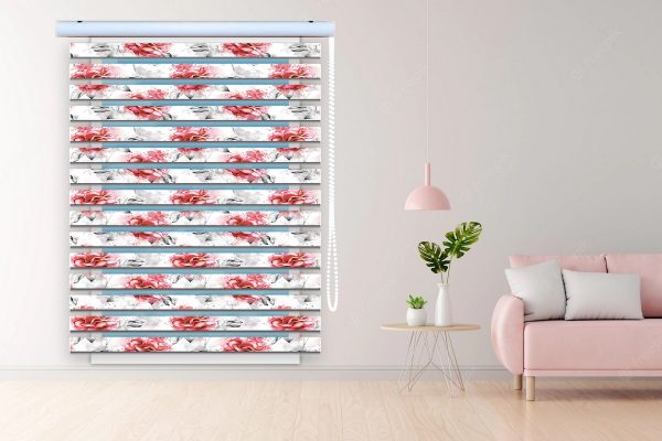 پرده زبرا طرح گل کد Z3037