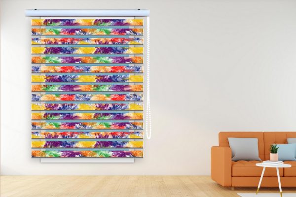 پرده زبرا طرح گل کد Z3039