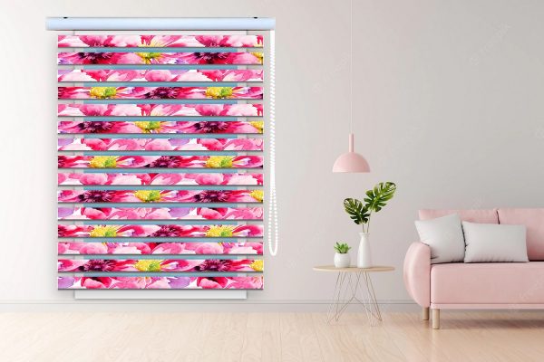 پرده زبرا طرح گل کد Z3041