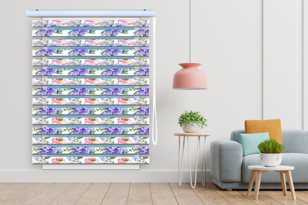 پرده زبرا طرح گل کد Z3042