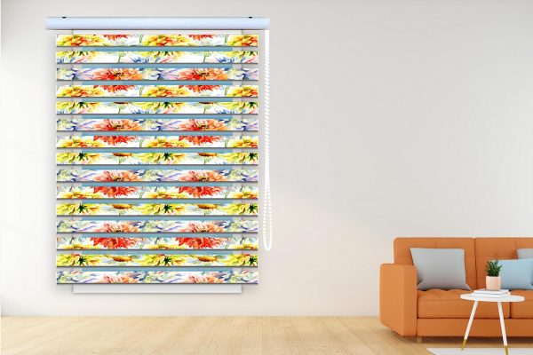 پرده زبرا طرح گل کد Z3043