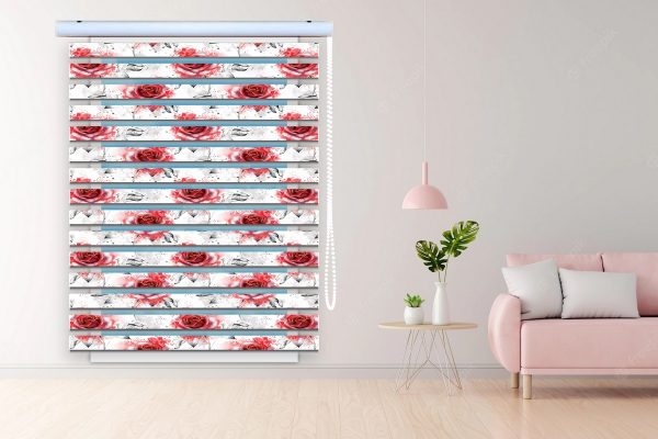 پرده زبرا طرح گل کد Z3044