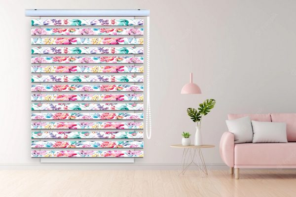 پرده زبرا طرح گل کد Z3049