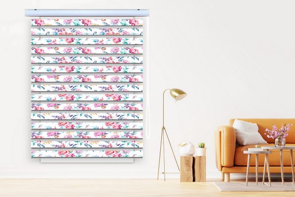 پرده زبرا طرح گل کد Z3051