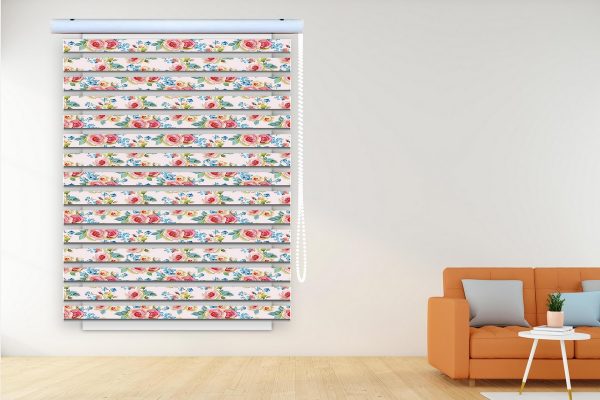 پرده زبرا طرح گل کد Z3053