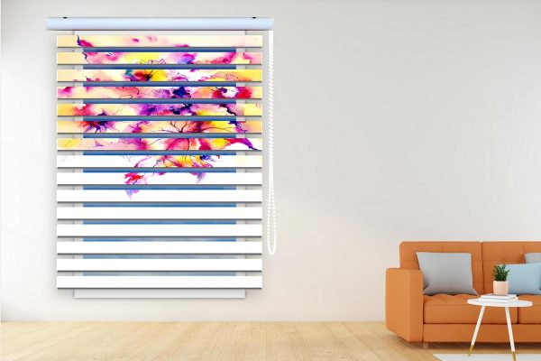 پرده زبرا طرح گل کد Z3057