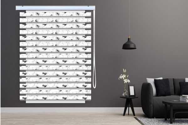 پرده زبرا طرح گل کد Z3058