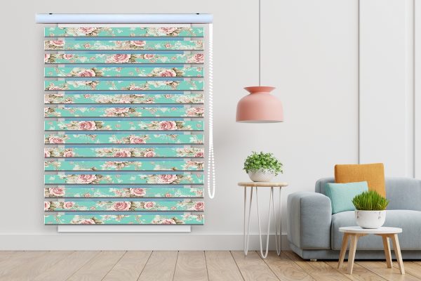 پرده زبرا طرح گل کد Z3059