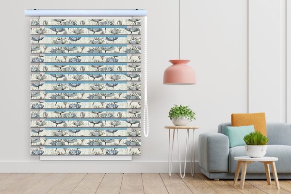 پرده زبرا طرح گل کد Z3061