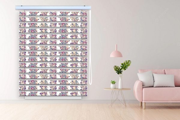 پرده زبرا طرح گل کد Z3067