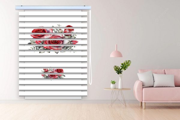 پرده زبرا طرح گل کد Z3068