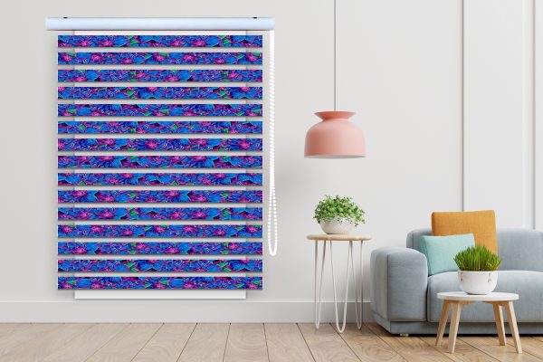 پرده زبرا طرح گل کد Z3070