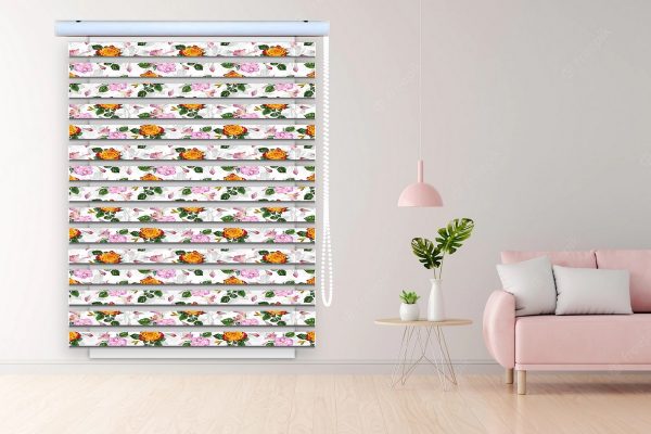 پرده زبرا طرح گل کد Z3072