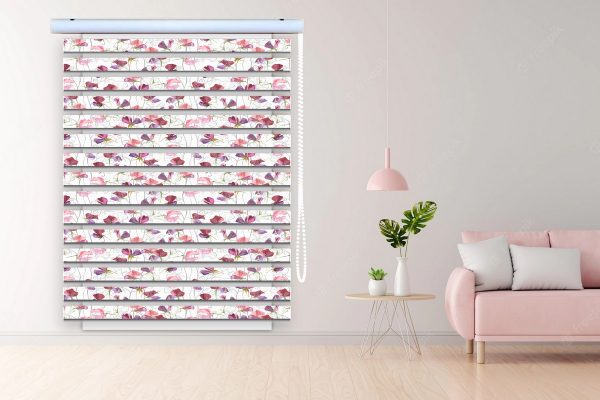 پرده زبرا طرح گل کد Z3079