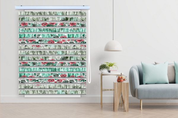 پرده زبرا طرح گل کد Z3080