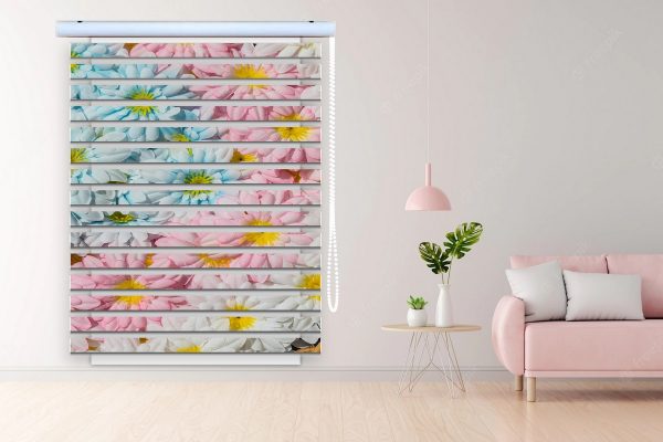 پرده زبرا طرح گل کد Z3081