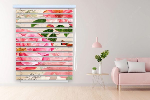 پرده زبرا طرح گل کد Z3087