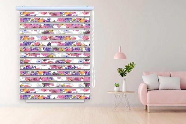 پرده زبرا طرح گل کد Z3088