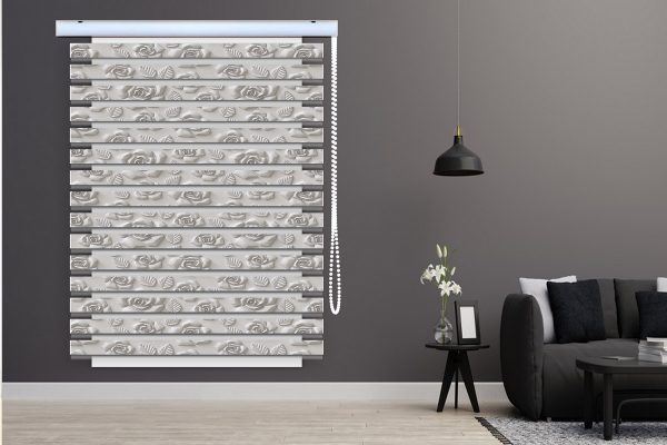 پرده زبرا طرح گل کد Z3090