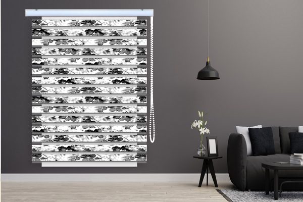 پرده زبرا طرح گل کد Z3091