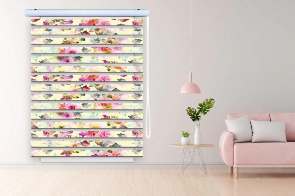 پرده زبرا طرح گل کد Z3093