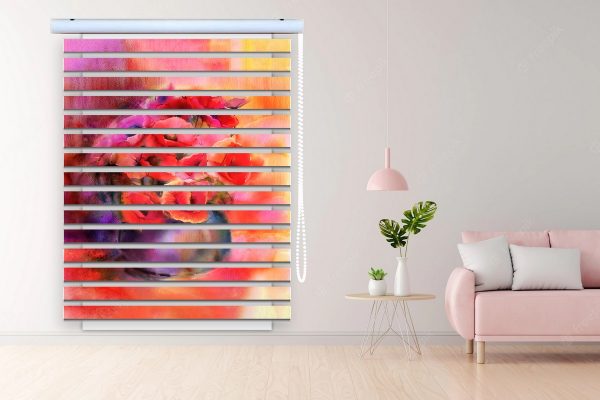 پرده زبرا طرح گل کد Z3094