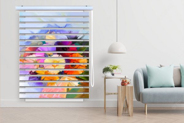 پرده زبرا طرح گل کد Z3095