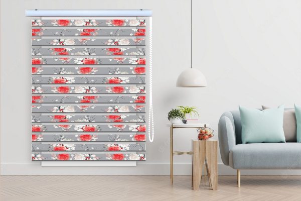 پرده زبرا طرح گل کد Z3099