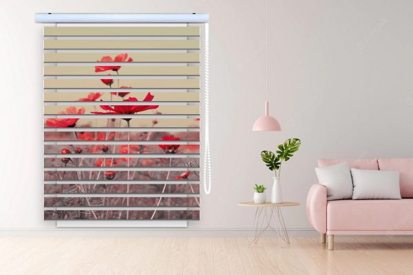 پرده زبرا طرح گل کد Z3100