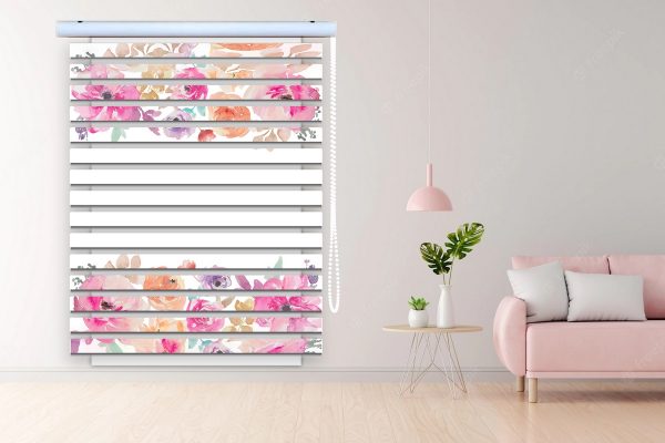 پرده زبرا طرح گل کد Z3101