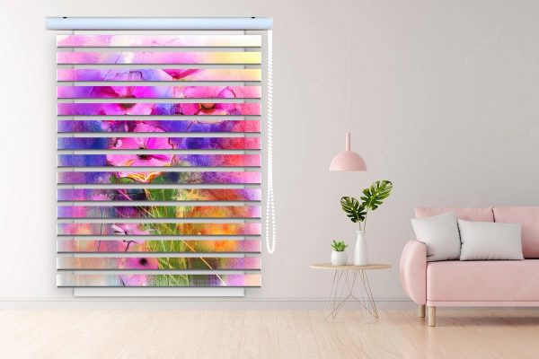 پرده زبرا طرح گل کد Z3104