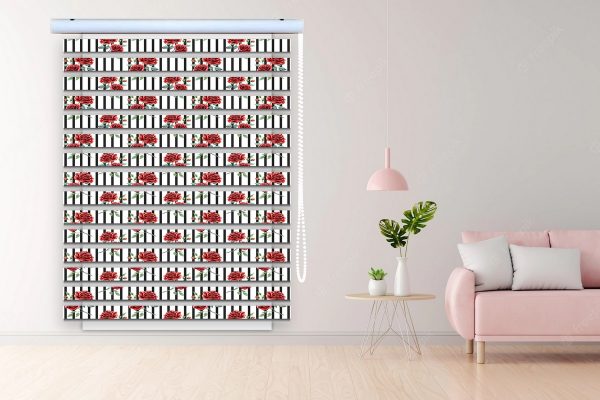 پرده زبرا طرح گل کد Z3108