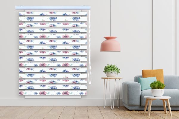 پرده زبرا طرح گل کد Z3115